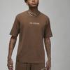 Jordan Wordmark Series Solid Color Letter Logo Embroidered Round Neck T-Shirt Unisex T-Shirts Brown DV6466-270