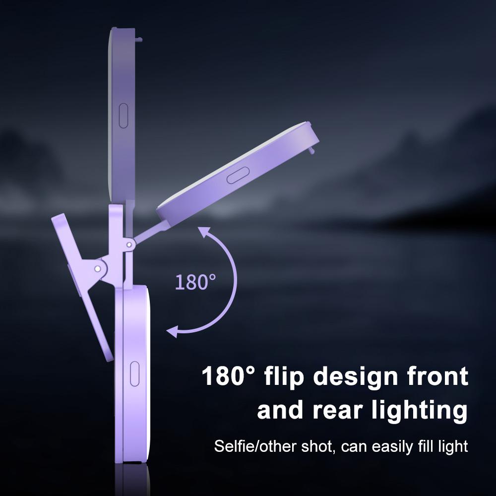 Кольцевая подсветка на клипсе для телефона с зеркалом для селфи 3 режима освещения 3 уровня Яркость 180 градусов
