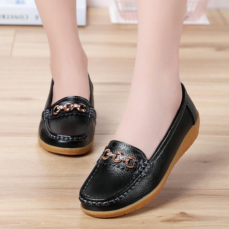 Женские туфли на плоской подошве, кожаные мокасины, повседневные туфли без застежек для ходьбы, минималистичные летние туфли для медсестер для мам