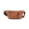 3way Natural Cowhide Body Shoulder Bag Waist Pouch Genuine Leather Thick Leather Crossbody Bag Sports Bag Bicycle Casual Excursion Travel