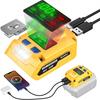 Зарядное устройство для аккумулятора DeWALT 20V: с USB-адаптером для настенной зарядки - 65 Вт Портативный адаптер-зарядное устройство 20 В для зарядки аккумулятора, телефона, ноутбука
