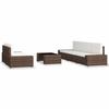 VidaXL Garden Furniture Set 6 Pcs Woven Resin Brown