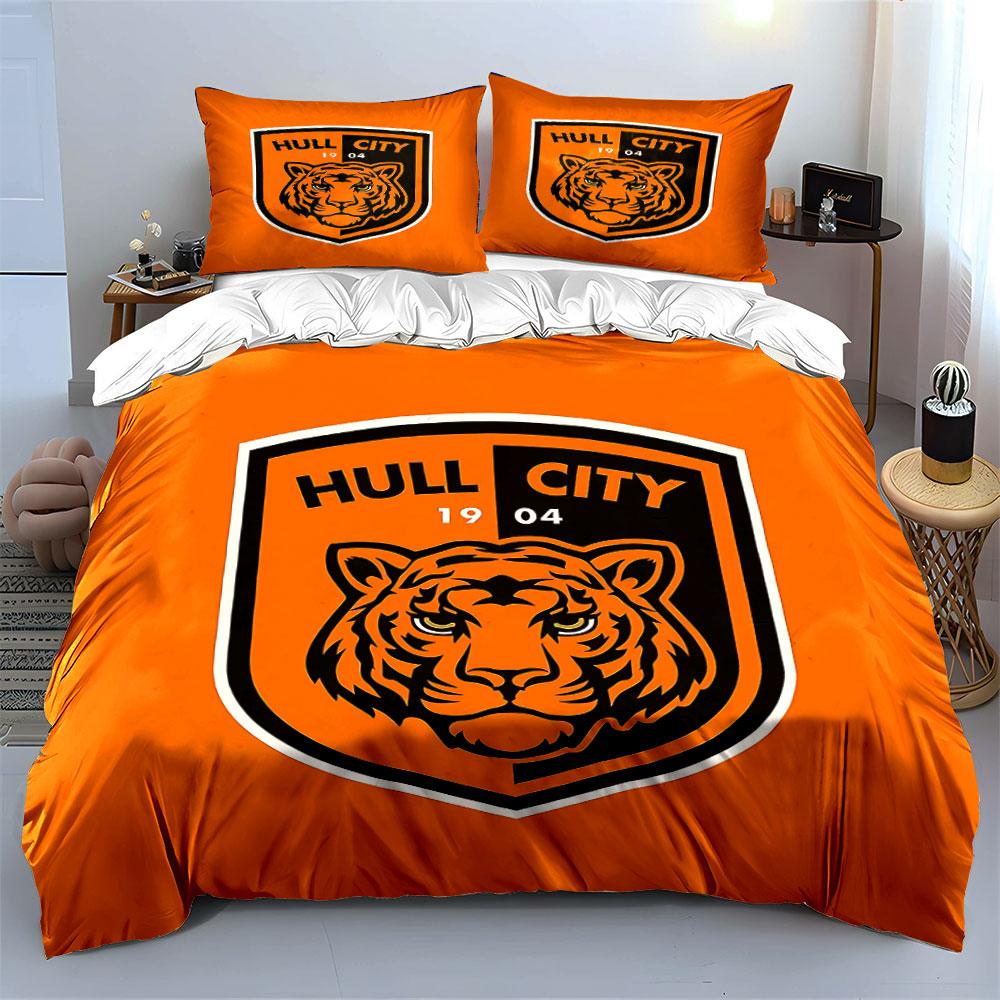 "Orange Tiger Hull City Set" Bedding Duvet Cover Set Duvet Cover Pillowcases (1 * Duvet Cover 2 * Pillowcases, without duvet insert)