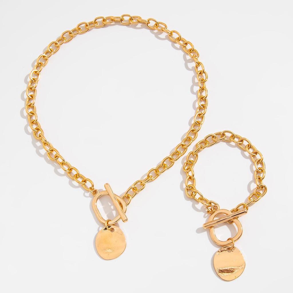 Комплект ожерелий с подвесками в виде неправильного диска в европейском и американском минималистском стиле