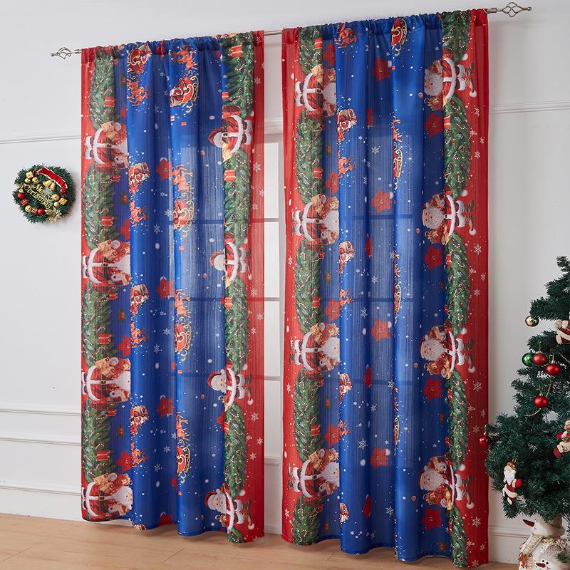 Американские шторы блэкаут на рождественскую тематику - Праздничная прямоугольная декоративная ткань