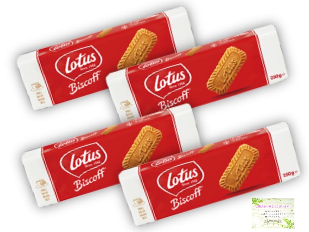 Set of 4: Lotus Original Caramel Biscuits, 250g, Biscuits, Lotus Biscoff Cookies, Cinnamon, Includes Original Pocket Tissues