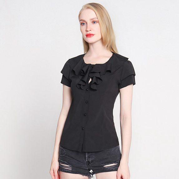 Women Summer Leaf Shirt Short Sleeved Blouse T Shirt Plus Size Top