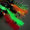 15CM/5.91G Luminous Squid Jig Hook Slow Shaking Glow-in-the-dark Squid Skirt Lure with Weight Sinker Deep Sea Trolling Fishing Bait