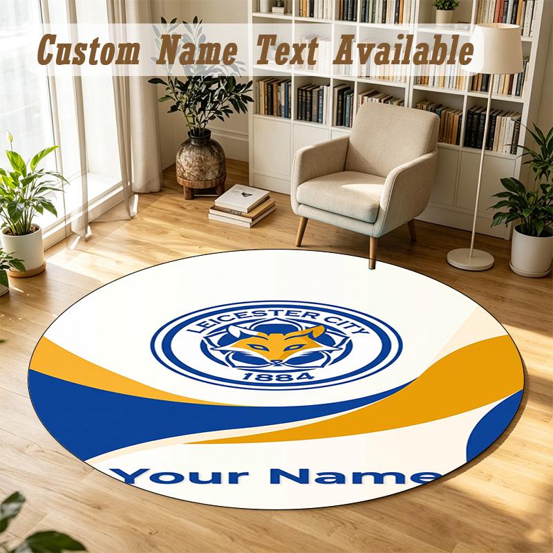 Round Rug Custom NameLeicester City Pattern Non Slip Carpet Home Floor Decor