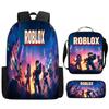 ROBLOX Themed Kids Backpack School Lightweight Durable Oxford Fabric Bag With Padded Straps Cartoon Print Grades 1-9