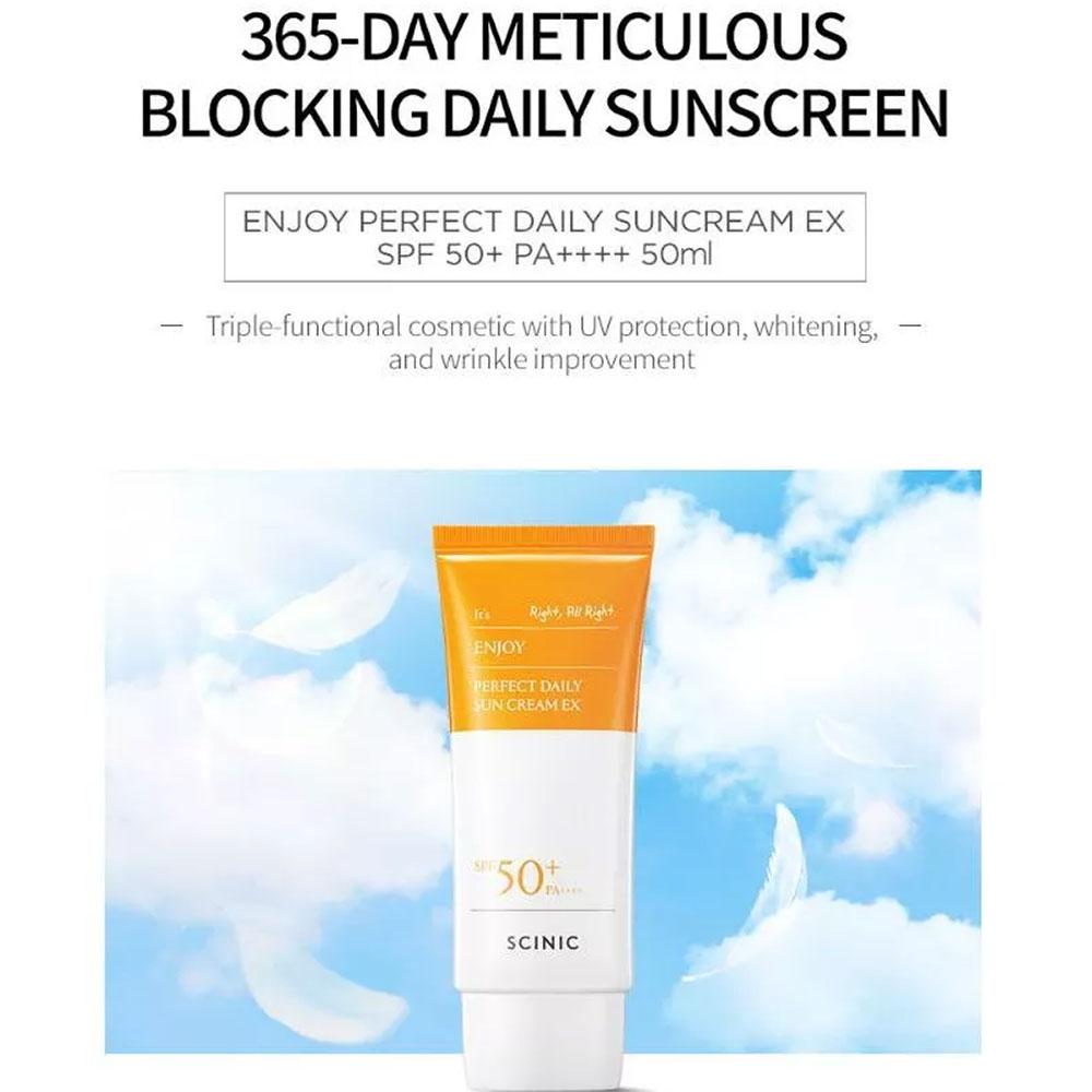 Scinic Наслаждайтесь идеальным ежедневным солнцезащитным кремом EX 50 мл (SPF50 +)