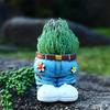 Yousheng Denim Jeans Flower Pot Resin Retro Denim Skirt Flower Pot Home Decor Succulents Planter for Garden Yard Indoor Desk Display