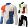 Fashion Men's Clothing Contrasting Color Patch Sweater Knitted Sweater Semi-turtleneck Breathable Sweater