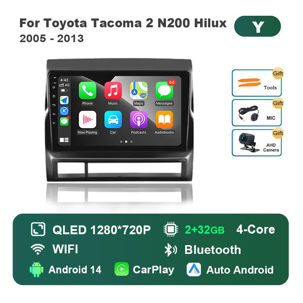 DSP Stereo Android 14 Touch Screen WiFi for Toyota Tacoma 2 N200 Hilux 2005 - 2013 Navi GPS 4G BT Car Radio Multimedia player
