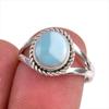 Natural Republic Larimar Gemstone 925 Solid Sterling Silver Gift Ring S.7 g8H63