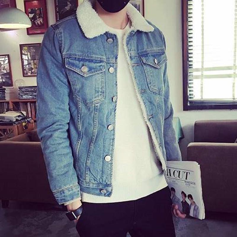 Японская ретро-бархатная джинсовая куртка с подкладкой из овечьей шерсти — зимний тренд для студентов и пар