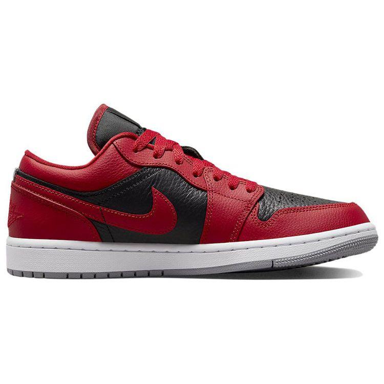 Air Jordan 1 Low SE Split - Женские кроссовки Gym Red Cement Grey Black White DR0502-600