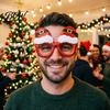 Santa Claus Party Glasses Christmas Glasses, Glitter Holiday Frames, Hat Tree Snowman Bear Funny Eyeglasses for Favors Gingerbread Man