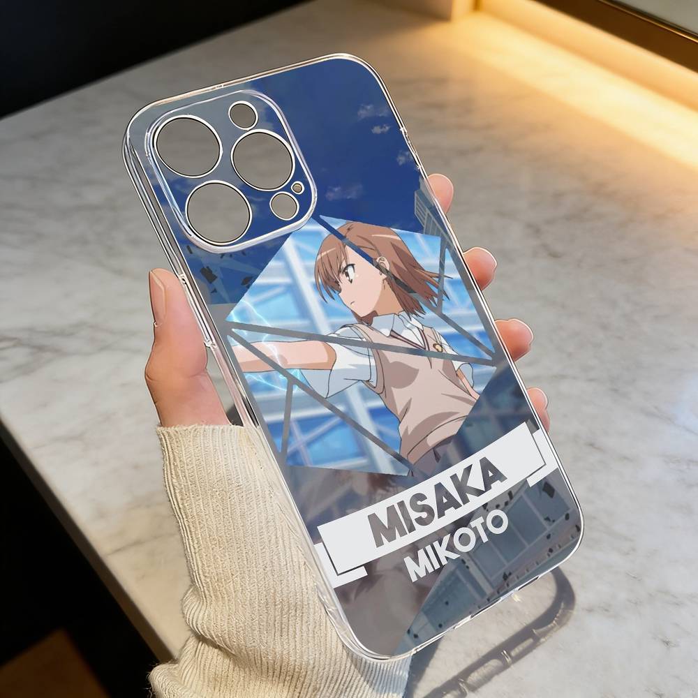 Чехол для телефона Misaka Mikoto Railgun Electric Warning Style для iPhone 17 16 15 14 13 12 11 Mini Pro Max Plus Прозрачная крышка