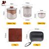 Portable Titanium Camping Tea Set With Infuser Kettle 3 Double-Layer Cups Outdoor Hiking Travel