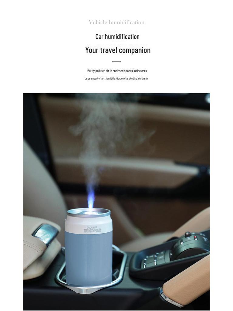 Portable USB Creative Coke Can Humidifier for Home, Office, and Car
