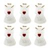 Fourcart Handmade Glass Crafts, LED Light-Up Heart Angels, Set of 6