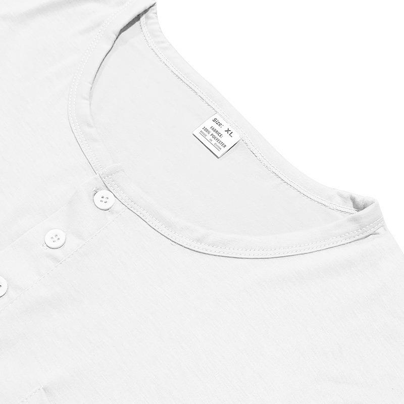 Мужская рубашка-henley с длинным рукавом Свободная футболка с карманом для весны и осени