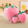 Cute Strawberry Pink Plush Doll Simulation Fruit Throw Pillow Pillow Girl Gift Wholesale Birthday Sofa Ornament