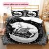 Black and white fox  Pattern Bedding Quilt Set Quilt Cover Pillowcase Home Decoration  Gift (1 * duvet cover + 2 * pillowcase, without core)