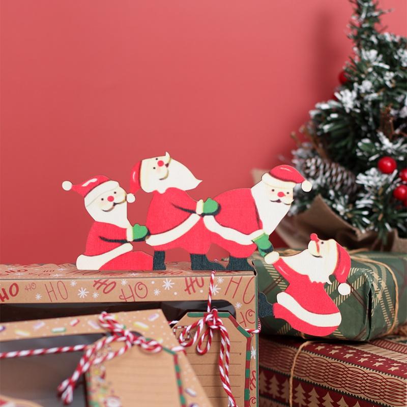 Рождественское украшение дверного проема Санта Клаус Лось Деревянные рождественские украшения 2022 Деревянная отделка дверного проема Рождественский декор для дома ADM