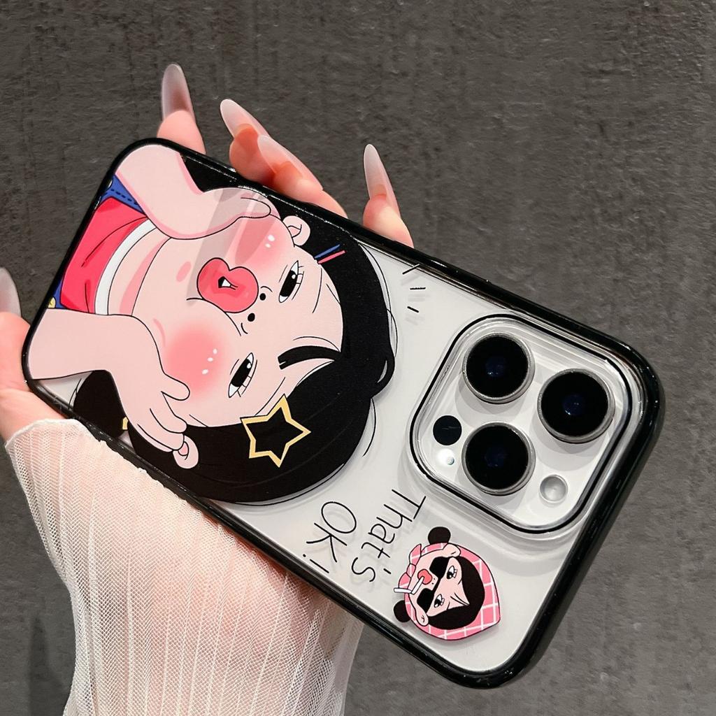 Pout Girl for Apple 17promax Mobile Phone Case New 16 Acrylic 14 Cartoon Cute 13 Anti-fall