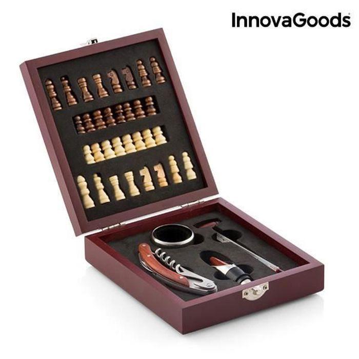 Jeu d échecs et set d accessoires à vin (37 Pièces) - Kit oenologie coffret cadeau