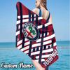 Custom Name Romeo Crest Beach Towel Soft Microfiber Fabric Bath Towels for Swimming Travel Camping, Outdoor essentials Gifts