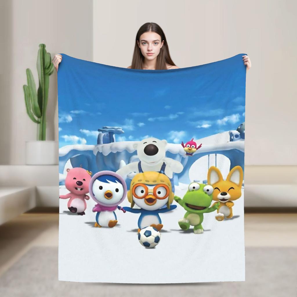Loopy Pettys Crongs Eddys Pobys Cartoon Fuzzy blanket Pororos Throw blanket for Sofa Bedding Lounge 200x150cm Bedspreads