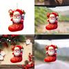 Car Christmas Santa Acrylic Pendants Cartoon Design Auto Festive Decoration