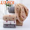 1/3PCS 100% Pure Cotton Foldable Bath Towel Absorbent Quick Dry Face Hand Hair Towels for Adults Kitchen Cleaning Dishcloth 75x35cm
