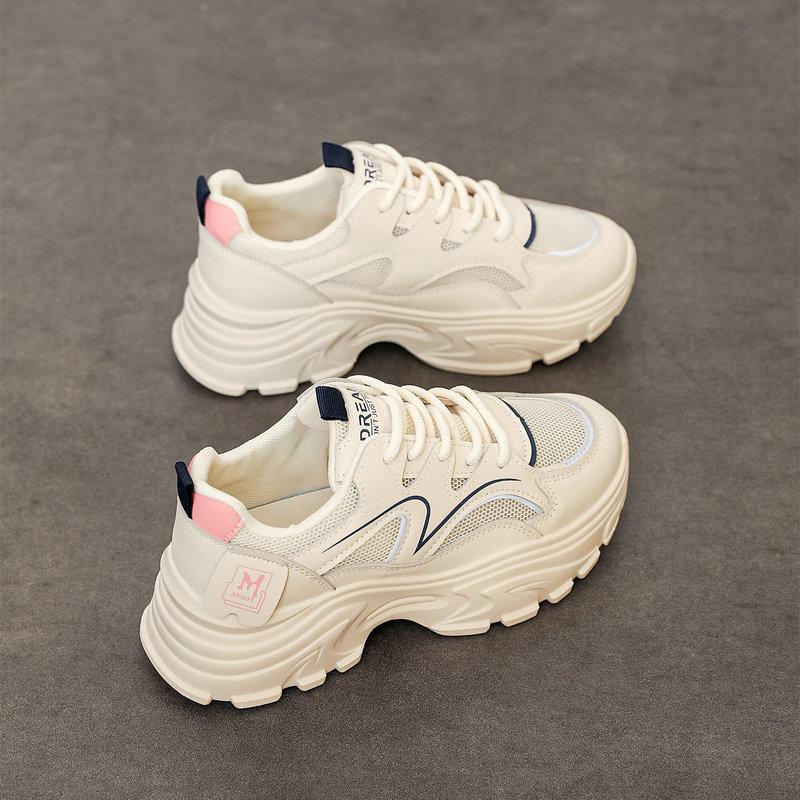 CRLAYDK 2024 Summer Women's Platform Chunky Sneakers Fashion Wedge Casual Mesh Breathable Running Shopping Sports Tennis