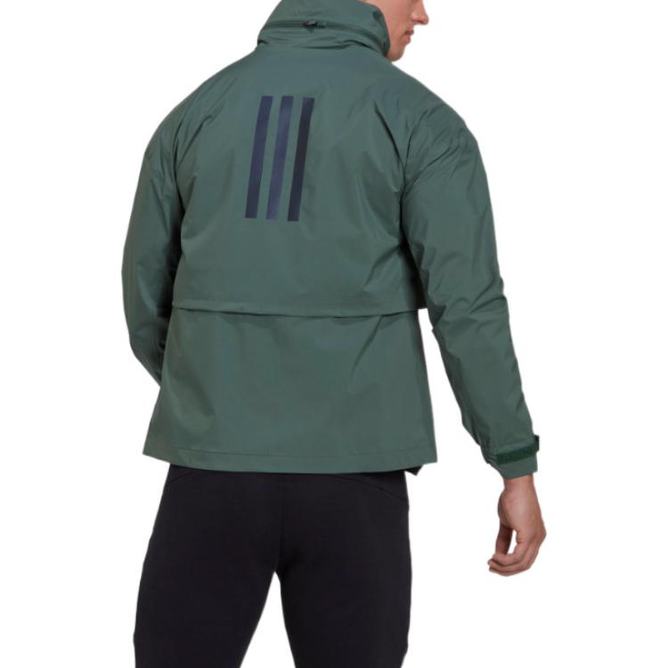adidas Полосатая куртка с логотипом на молнии и воротником-стойкой Верхняя одежда унисекс Зеленый HG6038