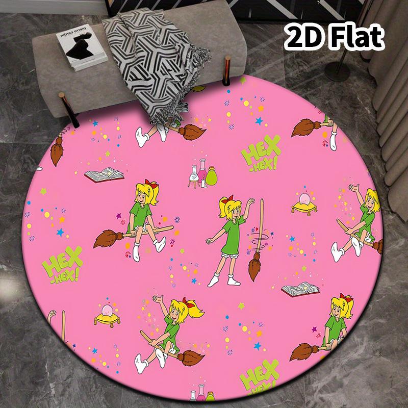Bibi Tina Round Area Rug Carpet Rug For Living Room Bedroom Sofa Playroom Decor Nonslip Floor Mat