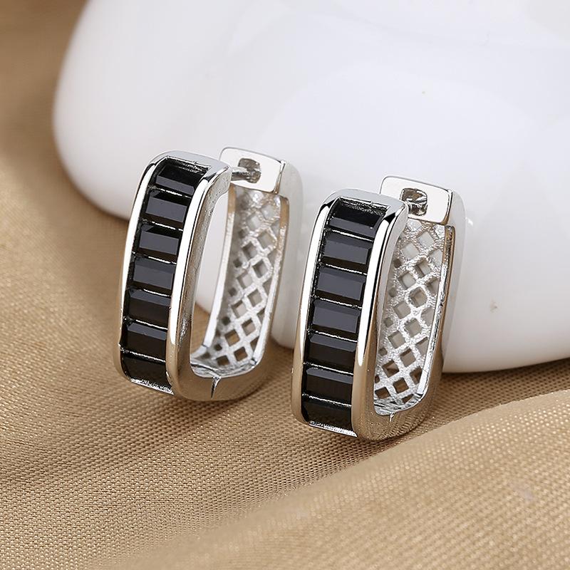 New 925 Sterling Silver AAA Zircon Stud Earrings for Women Fashion Exquisite Student Girlfriend Jewelry Accessories Heart Gift