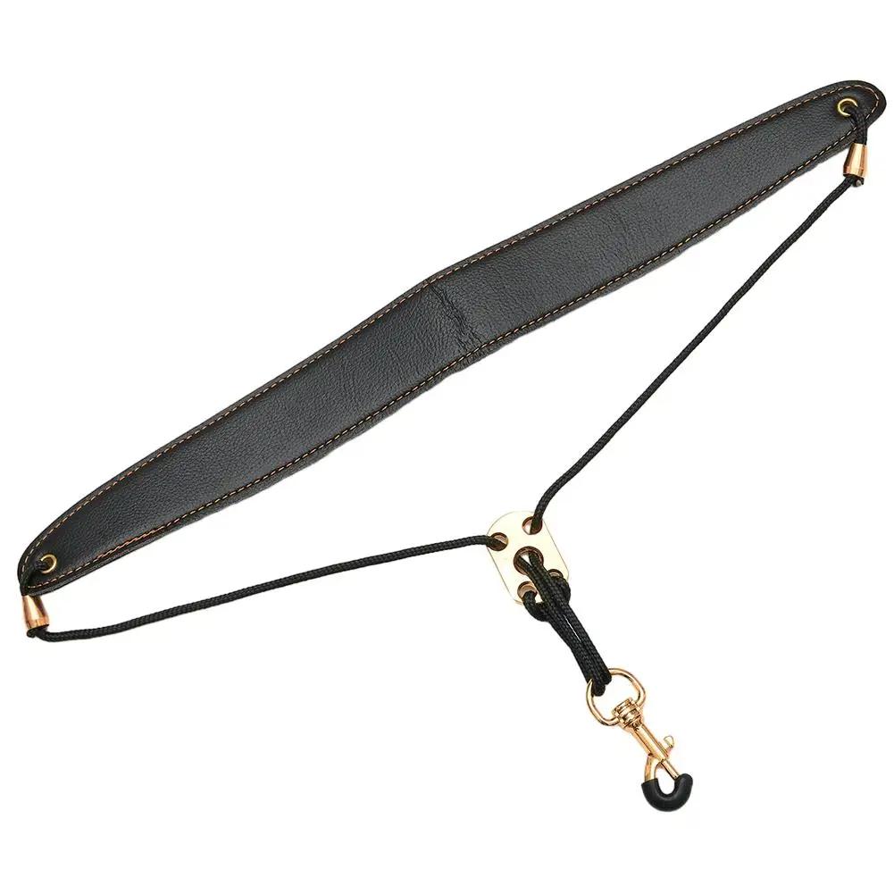 Leather Saxophone Strap Saxophone Lanyard Neck Strap Protection Neck for Soprano Tenor Alto Baritone Sax Musical Instrument
