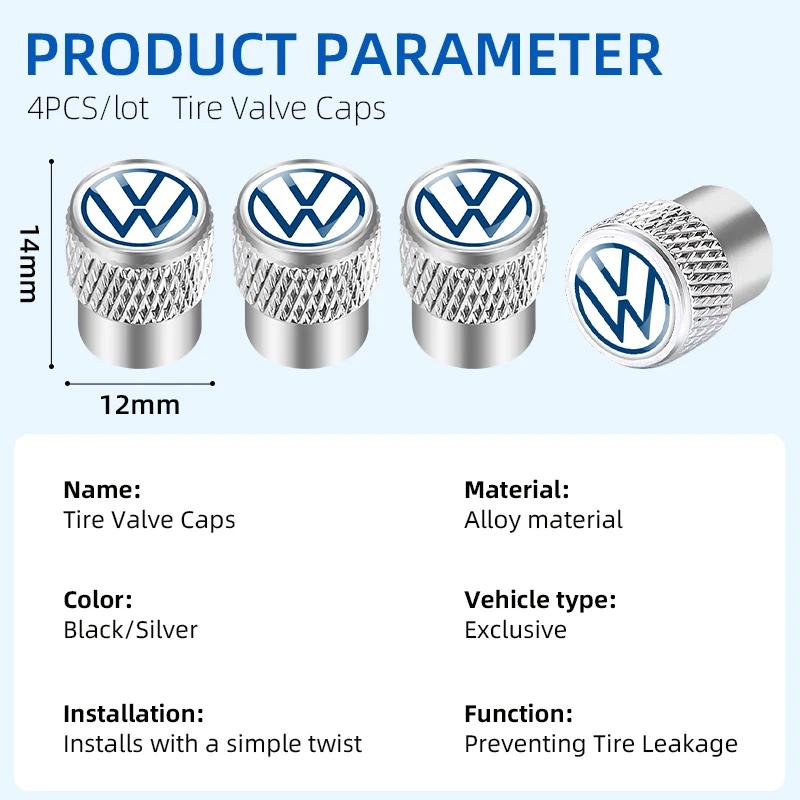 VW GTI GOLF 2026 Hot For VW VOLKSWAGEN 4pcs/set Car Tire Valve Cap Car Styling Accessories For Volkswagen Golf-5 6 7 Bora Jetta