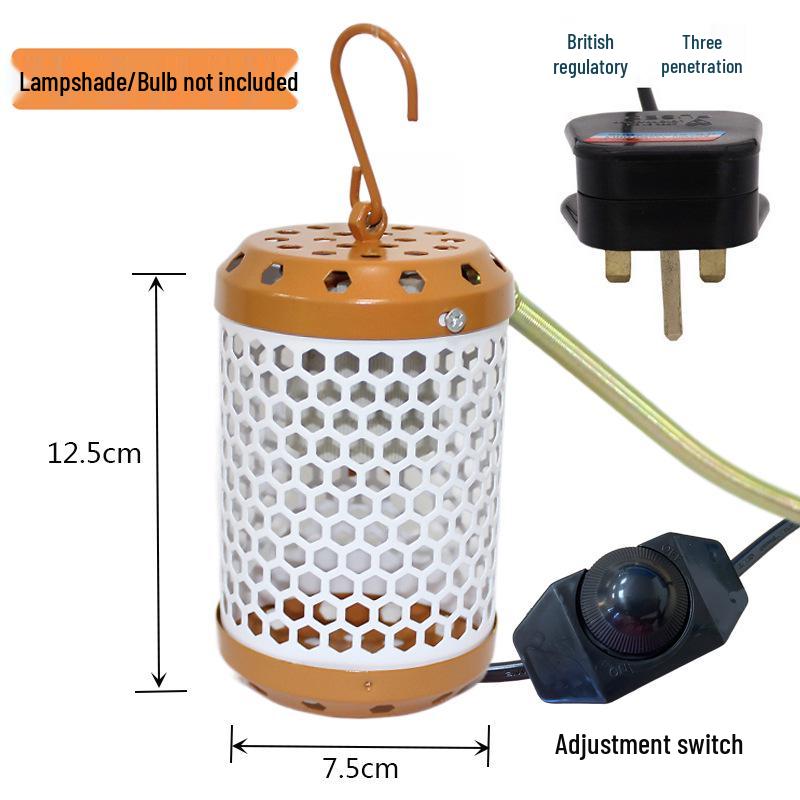 Parrot & Reptile Heat Lamp with Bite-Proof, Anti-Scald Mesh Cover