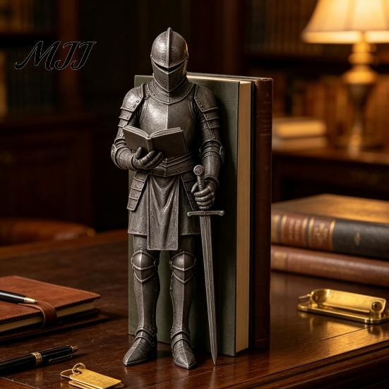 Историческая Коллекционная Статуэтка Средневекового Рыцаря Декор для Книжной Полки, Статуэтка-Закладка в Доспехах, Готическая Декорация для Книжной Полки в Библиотеке, Фигурка