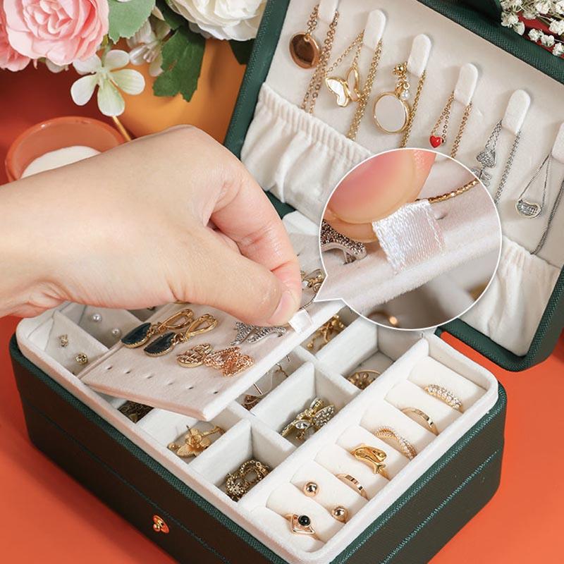 Трехслойная шкатулка для хранения ювелирных изделий, вместительная шкатулка для хранения ювелирных изделий с ящиком для сережек-гвоздиков