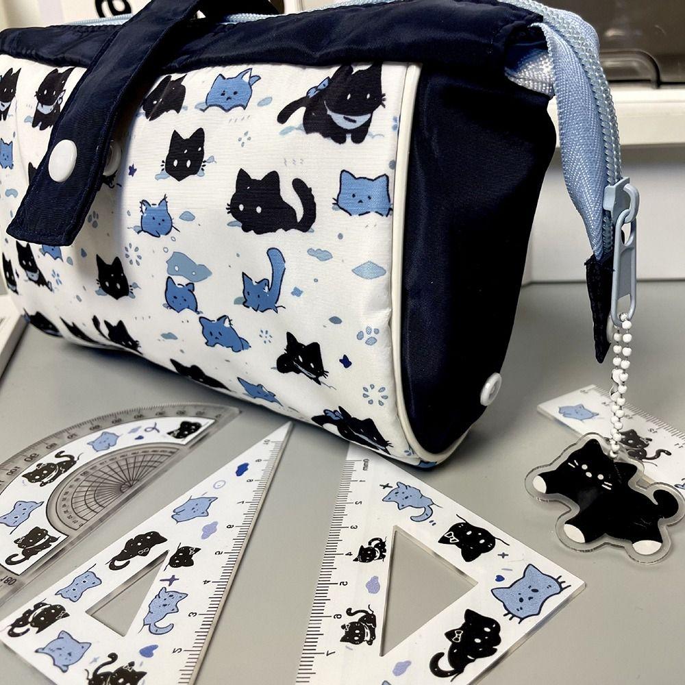 Canvas Pencil Case Large Capacity Pen Box Cartoon Stationery Bag  Gift