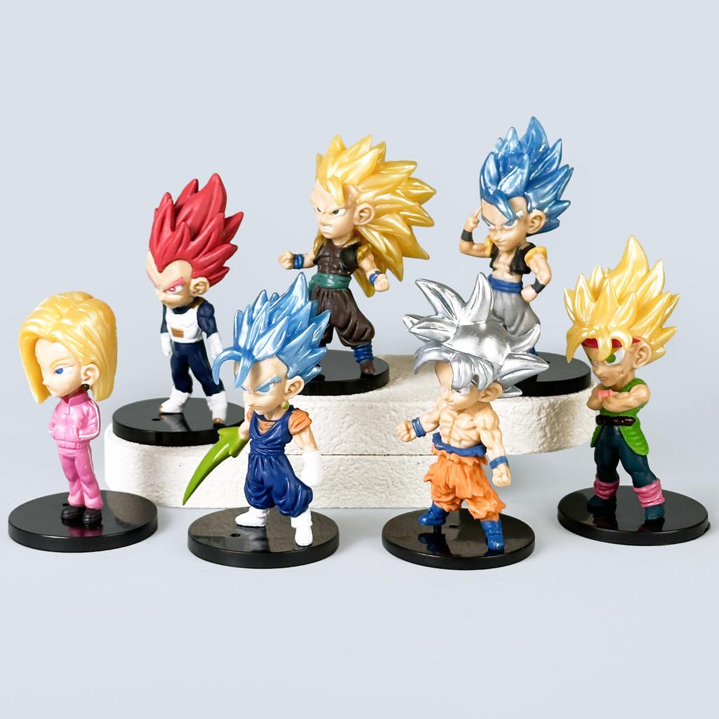 Набор фигурок Dragon Ball Super Супер Сайян Гоку и Веджета из ПВХ с коллекционным дисплеем для фанатов аниме