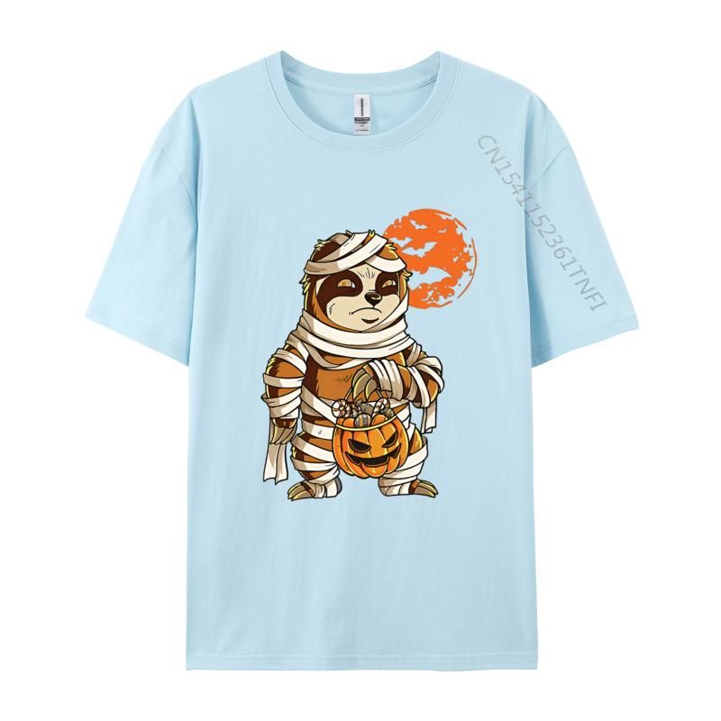 Mummy Pumpkin Halloween Sloth Funny Tshirts Birthday TShirt Customized T Shirts On Sale Cotton Unisex Tops Tees Leisure