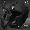 RDX Maya Hide Leather Boxing MMA Protector Headgear UFC Fighting Head Guard Sparkling Helmet M Black