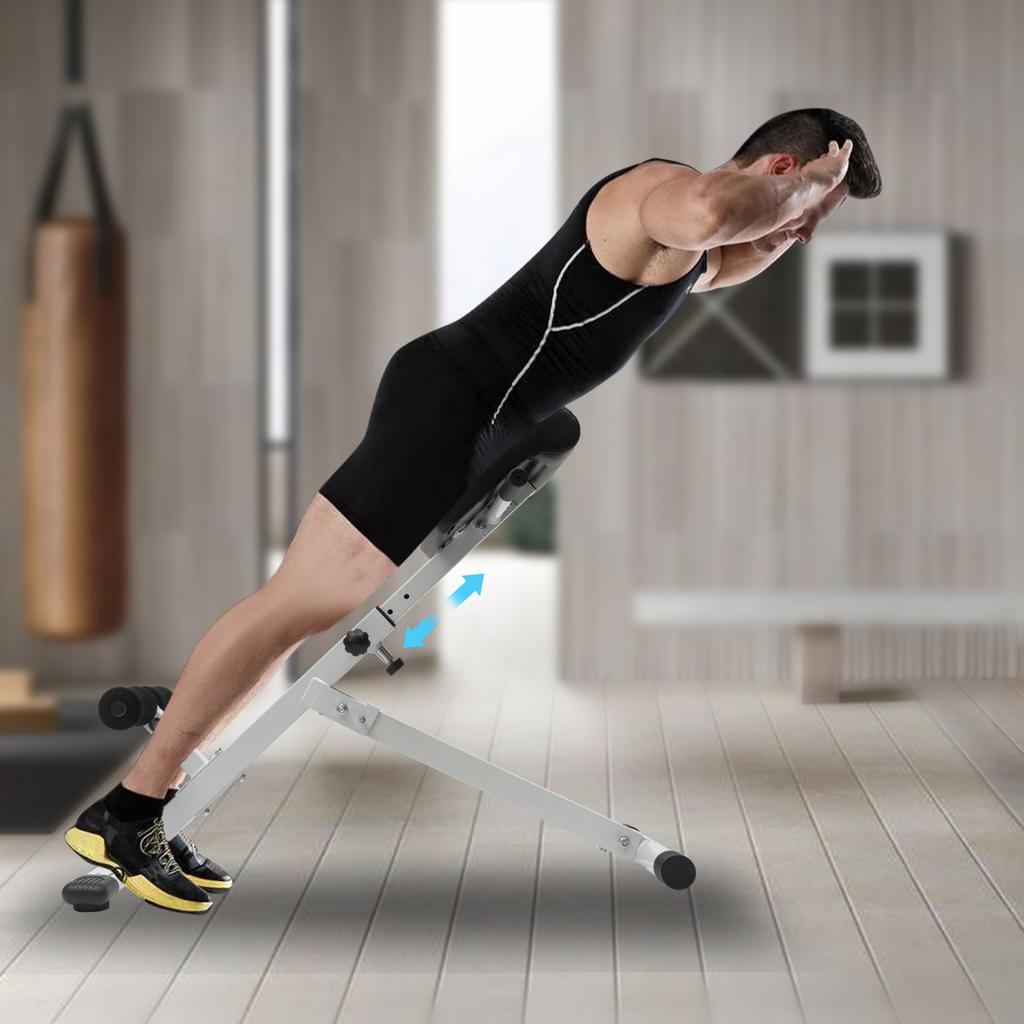 Скамейка для гиперэкстензии - Регулируемый римский стул для домашних тренировок для похудения, сжигания жира, грузоподъемность до 265 фунтов